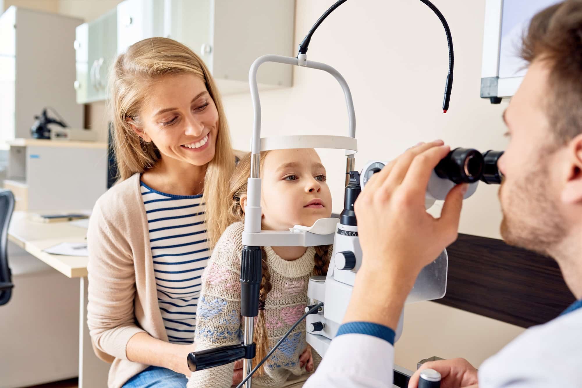 Little Girl Visiting Optometrist