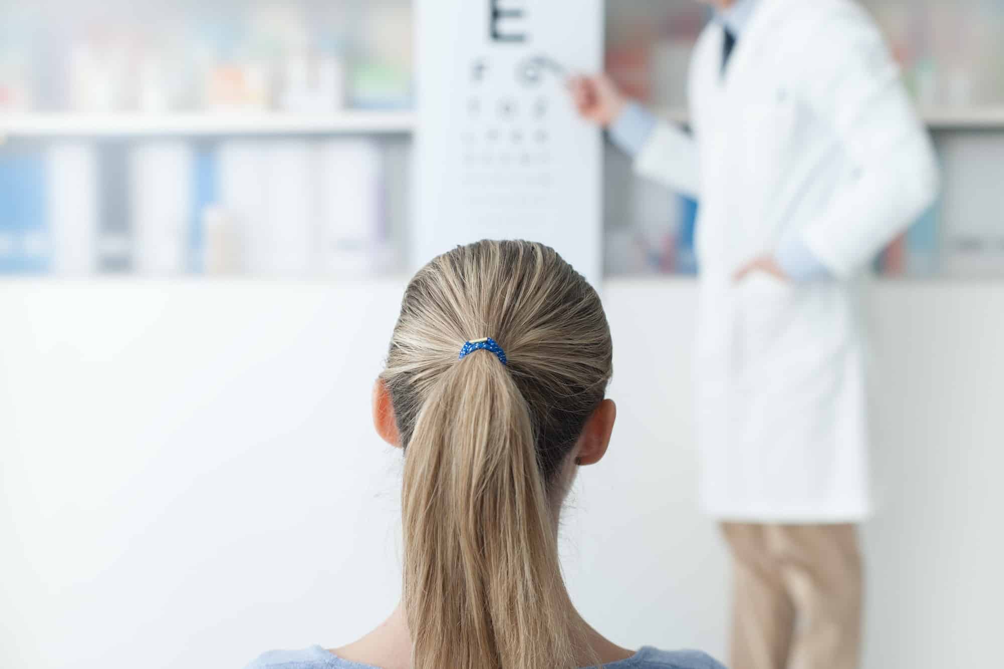 Exam with an eye doctor